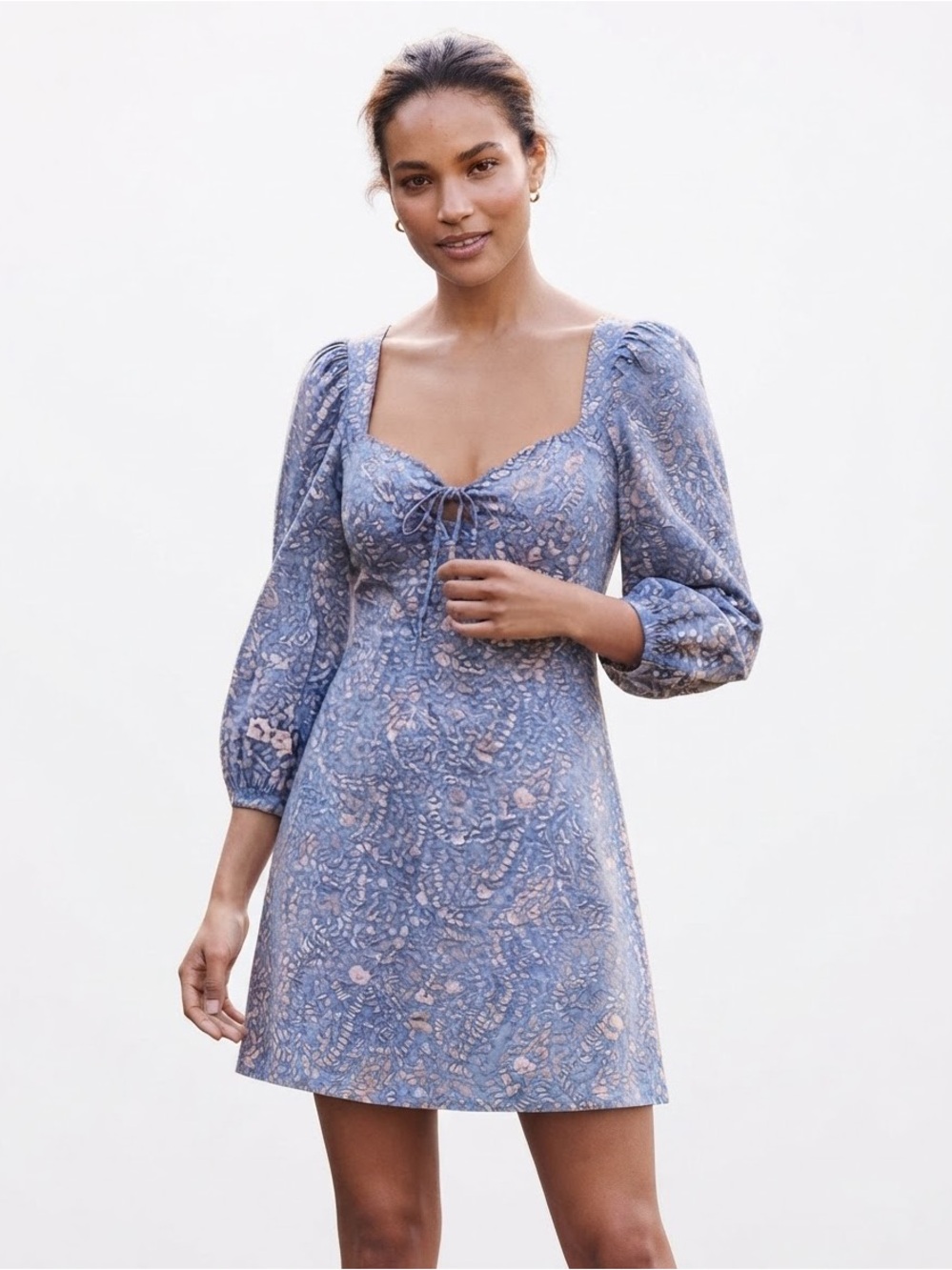 J.Crew x Liberty of London Bourton Bloom Sweetheart Blue Floral Dress Size 14